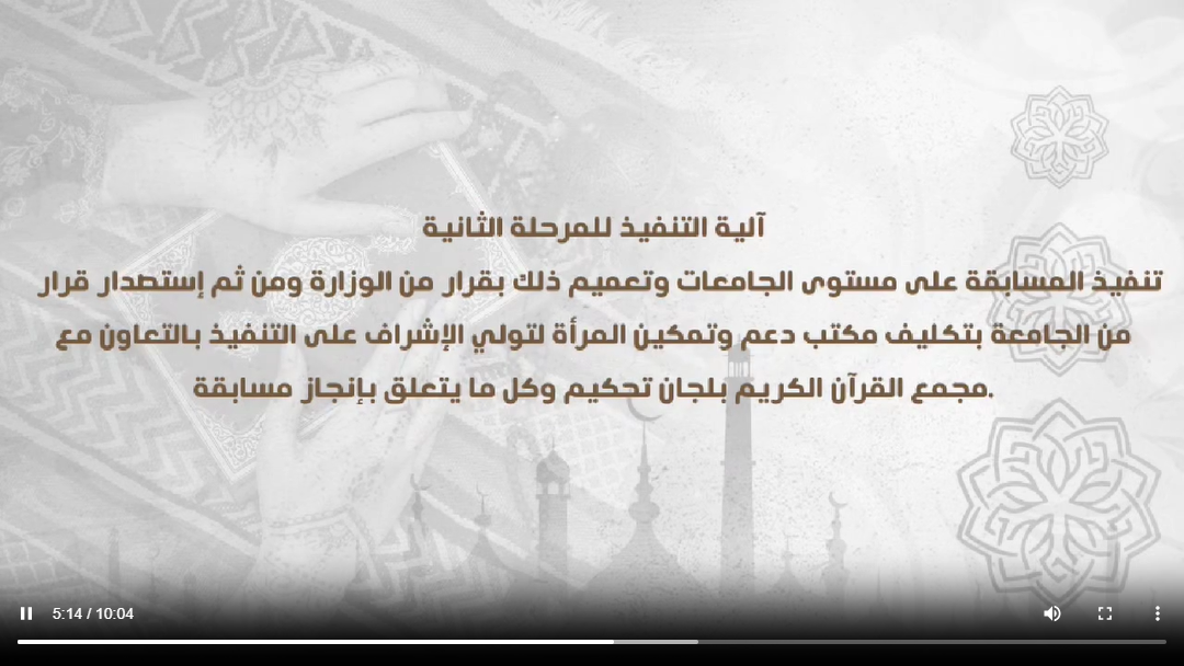 فيديو يوضح المسابقة القرآنية النسائية الأولى في الجامعات والأكاديمية الليبية تحت شعار ” نساء ذاكرات”