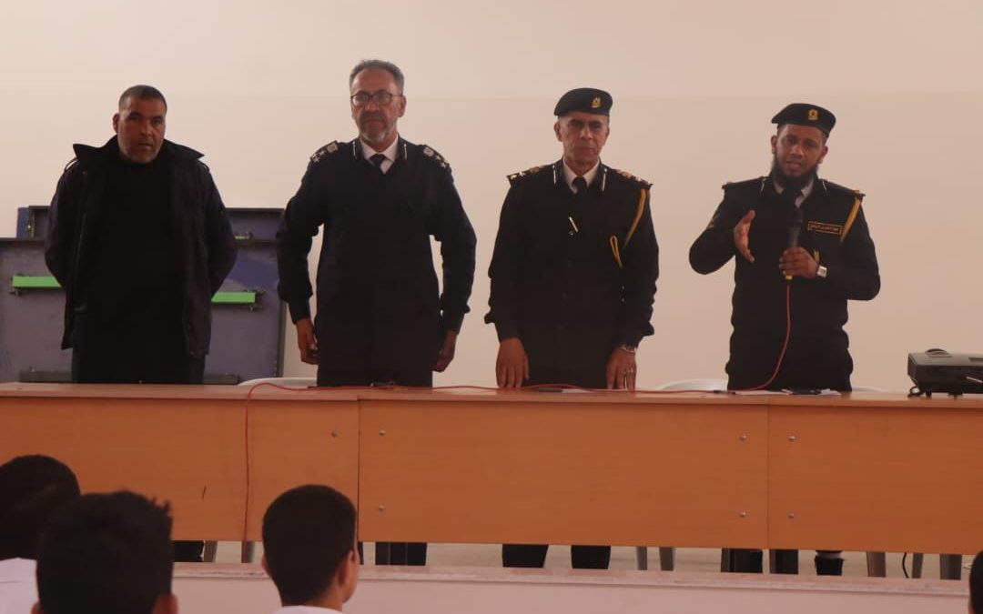 تتواصل زيارات حملة (نسائم الأمان) تحت شعار (وعيك اليوم ،،سلامتك غدا)- ثانوية الخوارزمي-معهد المهن الميكانيكية بمنطقة كادوش