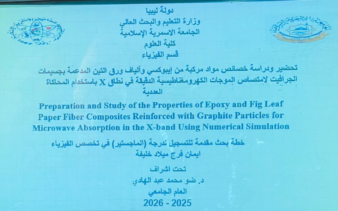 مناقشة مقترح تسجيل رسالة ماجستير – قسم الفيزياء